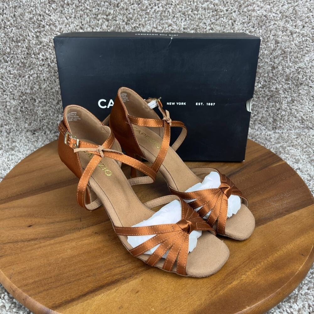 Capezio Julia Ballroom Dance Shoes Cinnamon Women’s 6.5 M Heels BR4000W New